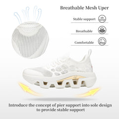 Men/Women's WAVE-LITE Breathable Lightweight Non-Slip Shoes White