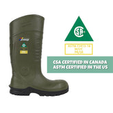 PINNIP Wellington Boots in green, designed for spring and summer, are CSA and ASTM certified