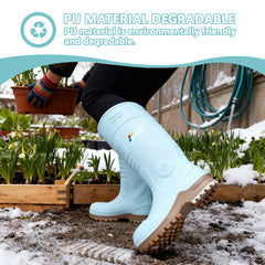 男性用 CSA 承認安全ブーツ - 防水 PU スチールつま先ゴムブーツ ASTM F2413-18 耐酸・耐油性 - グレー