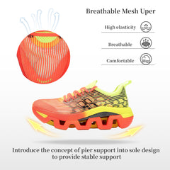 Men/Women's WAVE-LITE Breathable Lightweight Non-Slip Shoes Orange