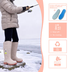 男性用 CSA 承認安全ブーツ - 防水 PU スチールつま先ゴムブーツ ASTM F2413-18 耐酸・耐油性 - グレー