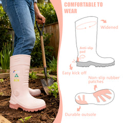 男性用 CSA 承認安全ブーツ - 防水 PU スチールつま先ゴムブーツ ASTM F2413-18 耐酸・耐油性 - グレー