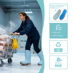 男性用 CSA 承認安全ブーツ - 防水 PU スチールつま先ゴムブーツ ASTM F2413-18 耐酸・耐油性 - グレー