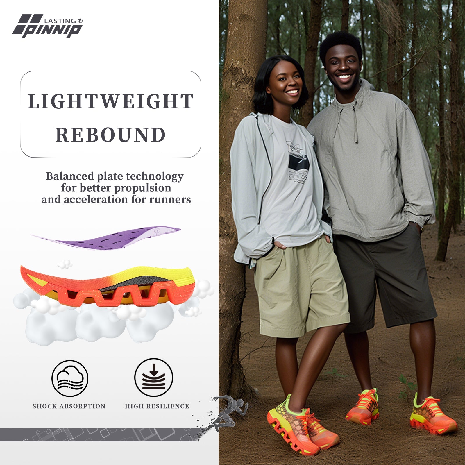 Men/Women's WAVE-LITE Breathable Lightweight Non-Slip Shoes Orange
