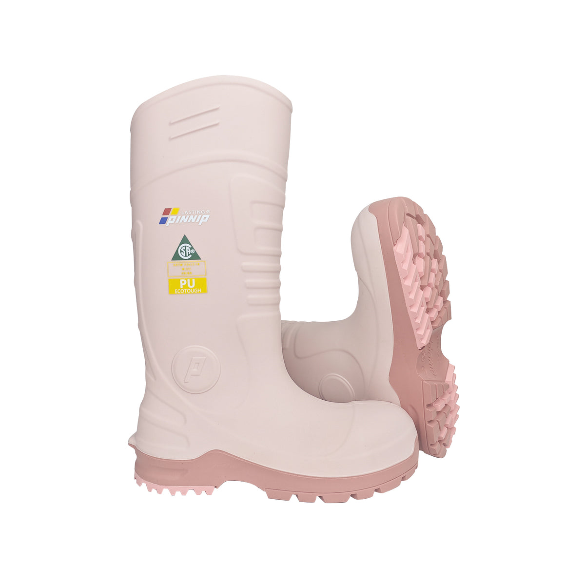 Women's CSA Approved Safety Boots - Waterproof PU Steel Toe Rubber Boots ASTM F2413-18 Acid & Oil Resistant-Pink