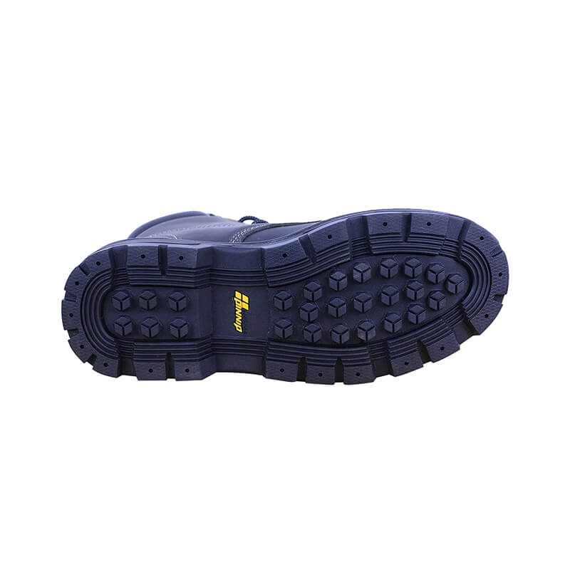 Elevation view of Steel toe boots Seals Martin Shoes--Dark Grey