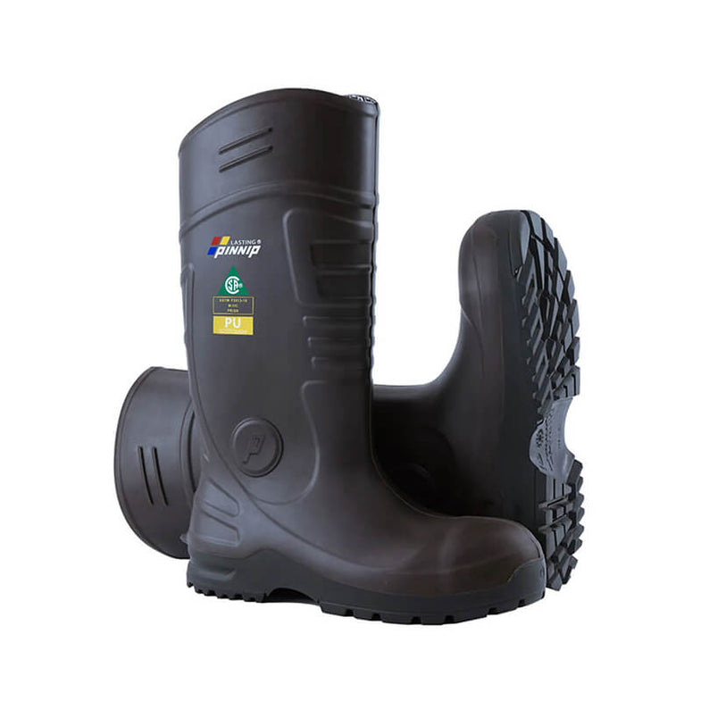 靴 serapis dust treated wellington boots Men's Versatile PU Steel Toe Rubber Boots-Brown – PINNIP