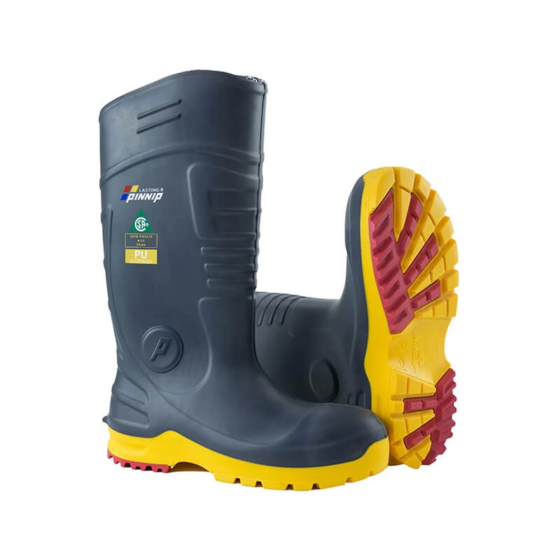 Rubber Boot Example Men's Versatile PU Steel Toe Rubber Boots-Gray – PINNIP