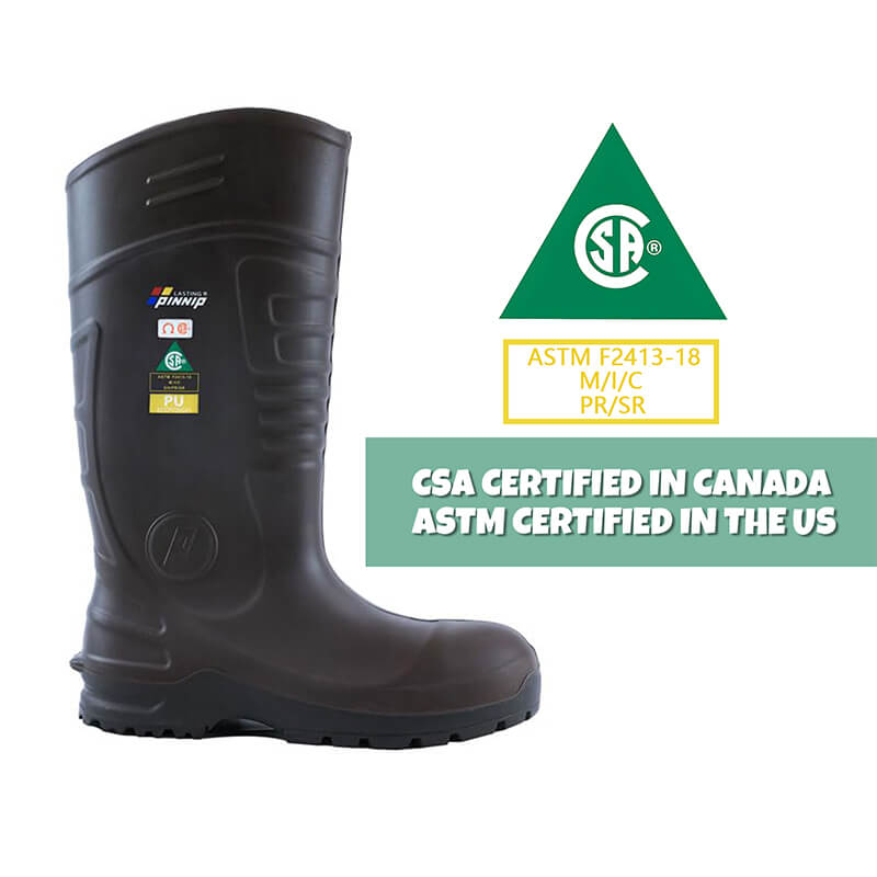 PINNIP Wellington Boots are CSA and ASTM certified