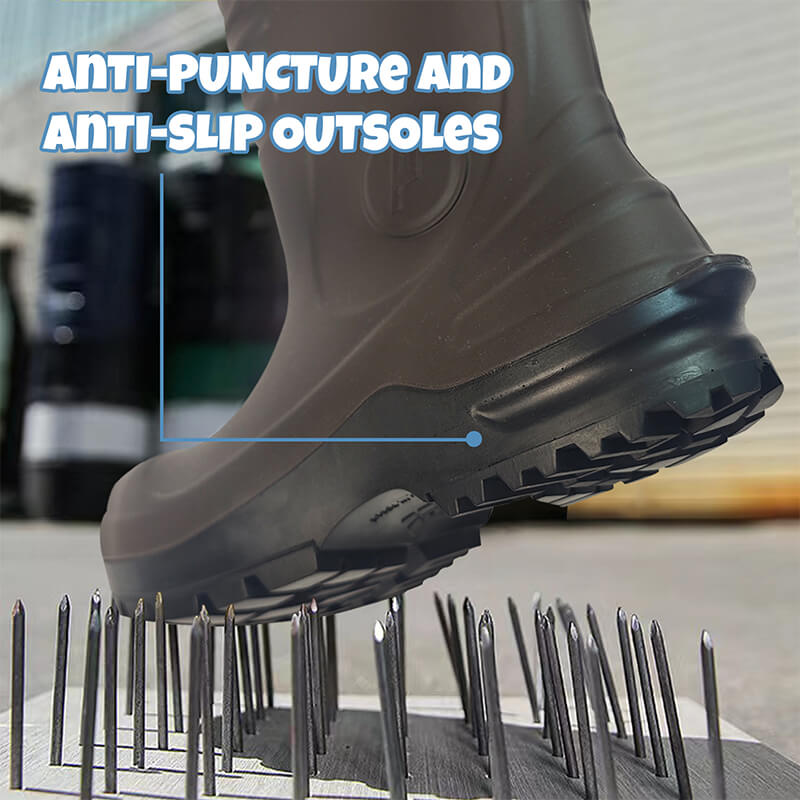 PINNIP Wellington Boots feature anti-puncture and anti-slip outsoles