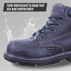 PINNIP dark grey Seals steel toe work boots fully waterproof to keep feetdry and comfortable