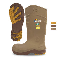 Wellington Work Boots-Brown and Dark Brown