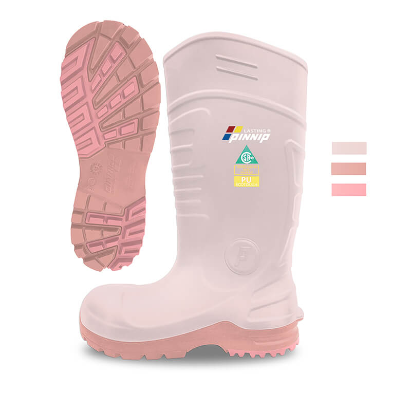 Wellington Work Boots-Pink and Rose Pink