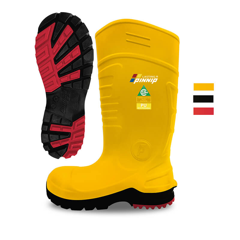 Wellington Work Boots-Yellow and Black